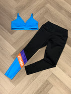 Explore high waisted ankle leggings with diagonal insert