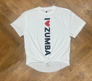 I ♥️ zumba customised front tie one size tee