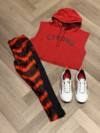 Strong ID sleeveless crop hoodie