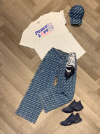 Blue Jean baggy denim cargo pants