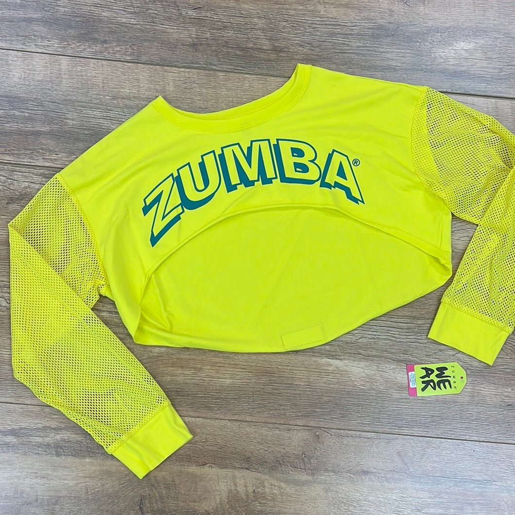 Zumba in motion long sleeve crop top multi way