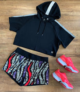 Funscape sequin boxing shorts with side trim