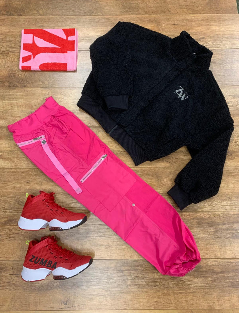 Zumba Haus high neck zip up fleece jacket