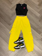 Apres Zumba high rise cargo pants with tassels