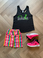 Plaid pop high waisted biker shorts