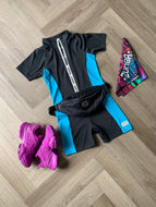 Electric club biker bodysuit