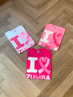 I Love Zumba one size tee's