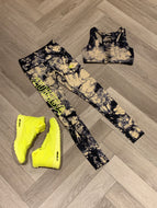 Worldwide tie dye high waisted ankle leggings