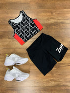 Prep high neck crop tank