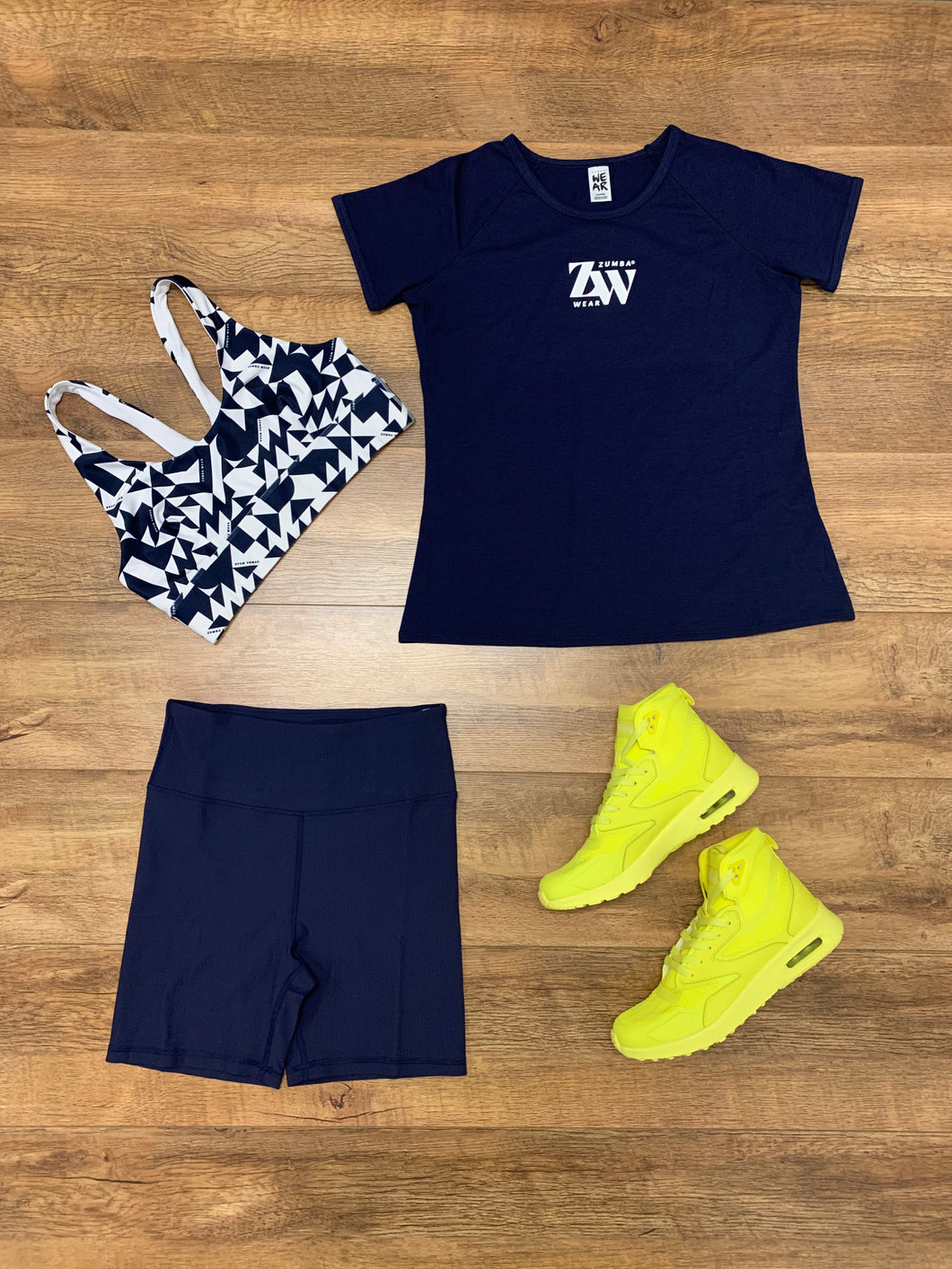 Prep high waisted rib biker shorts