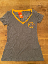 Load image into Gallery viewer, Party On gold V-Neck tee
