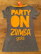 Party On gold V-Neck tee